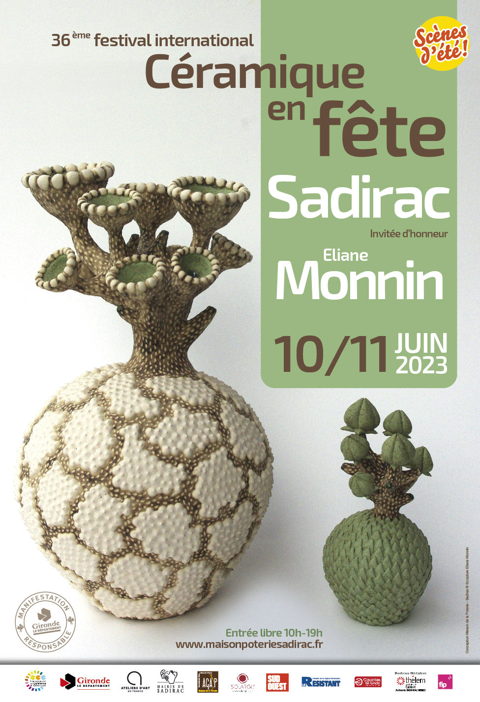 Affiche du 36ème festival international Céramique en Fête de Sadirac