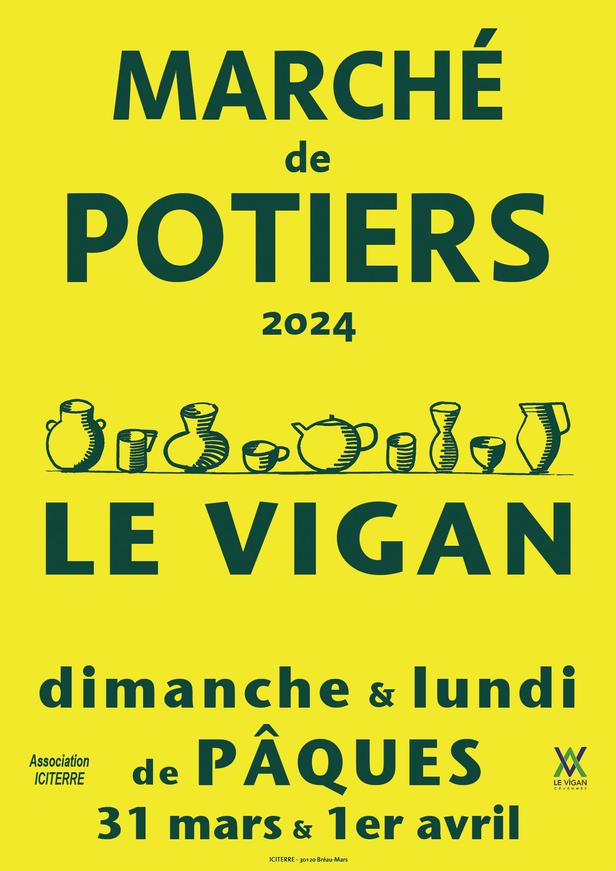 Affiche du marché de potiers du Vigan 2024
