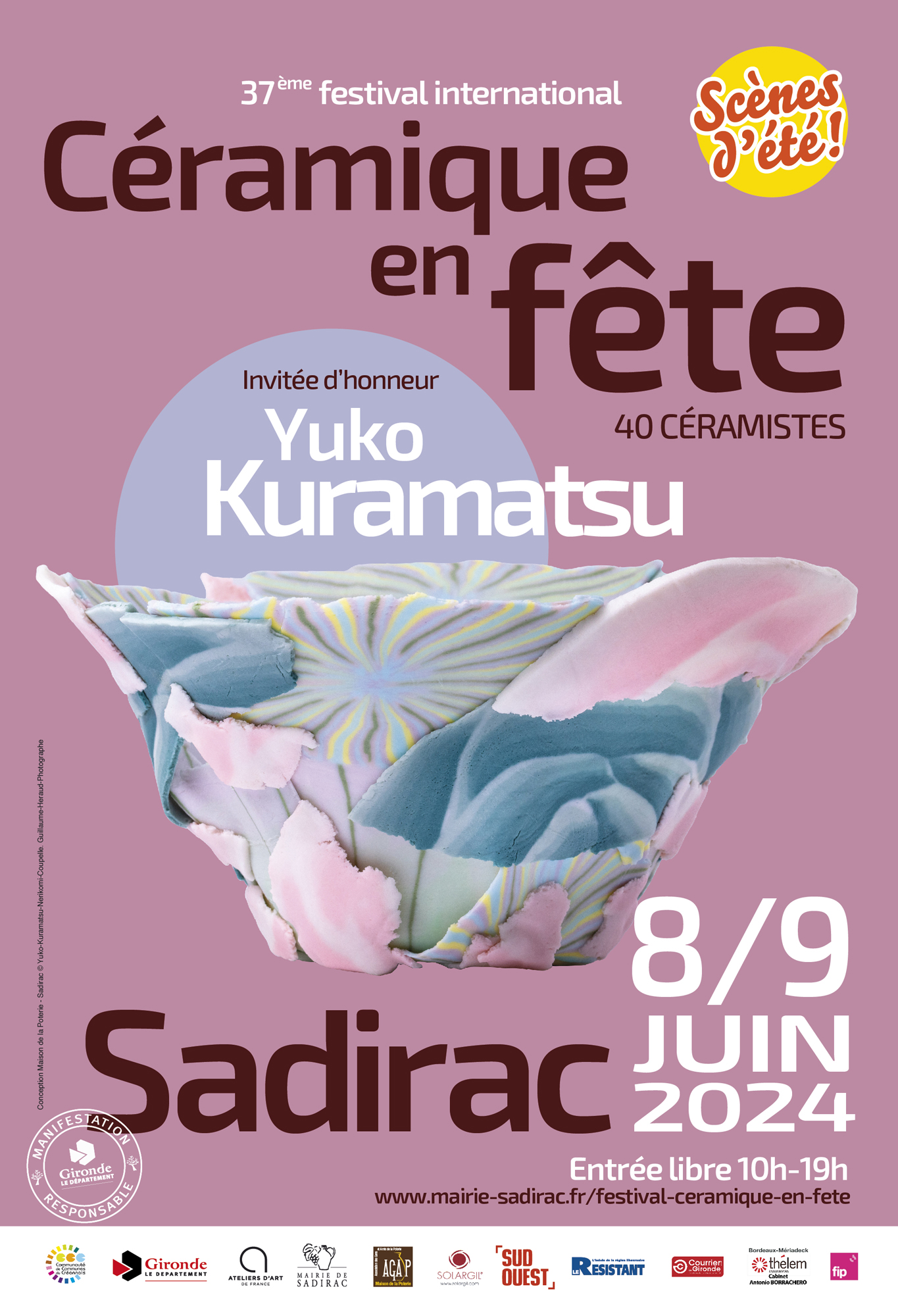 Affiche du festival international de la céramique de Sadirac 2024