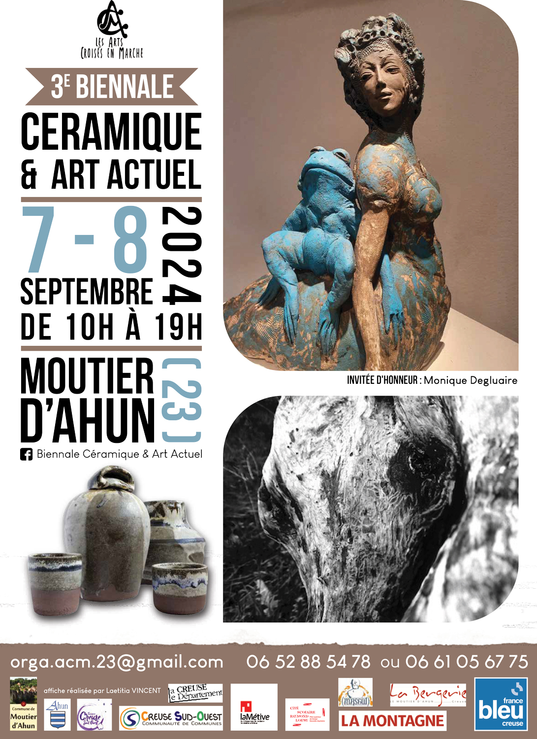 Affiche de la 3è Biennale Céramique et Art Actuel de Moutier d'Ahun