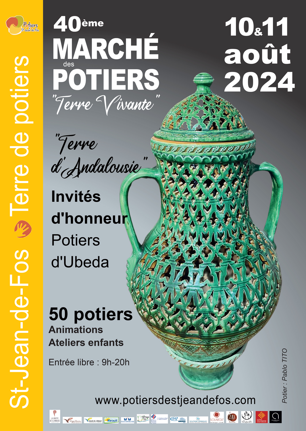 Affiche du 40e marché de potiers de Saint-Jean de Fos 2024